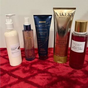 Victoria's Secret Midnight Bliss Body Lotion & Mist Set - Navy Blue & Pink